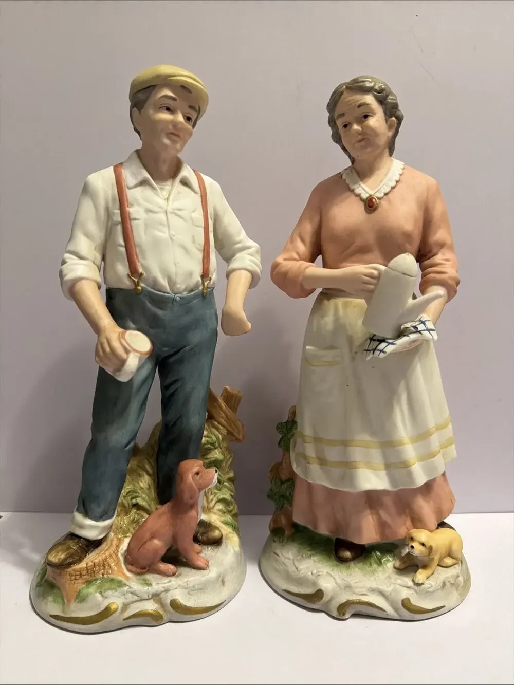 Homco #1425 Man & Woman with Dogs Figurines 10